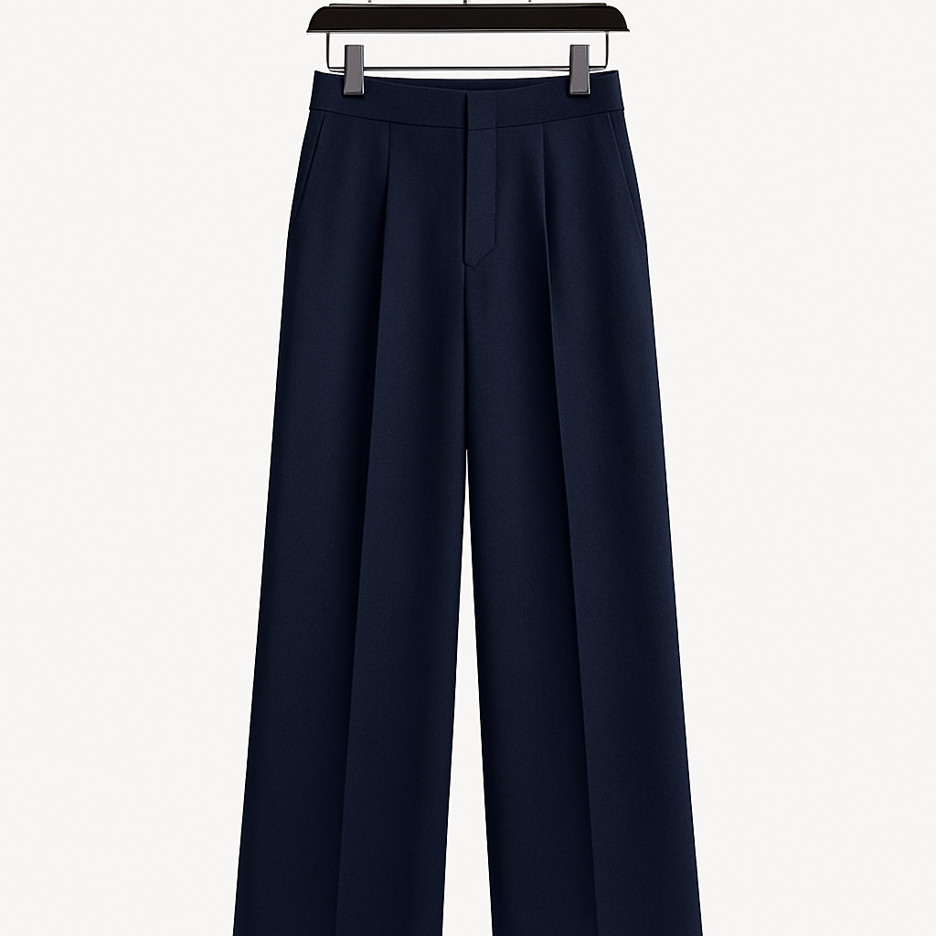 Navy Wool Trousers - Bautven Pants
